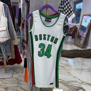 Boston 34 White Basketball Jersey